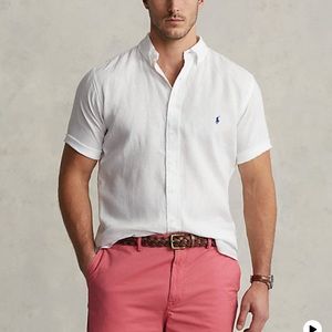 Mens classic fit linen shirt